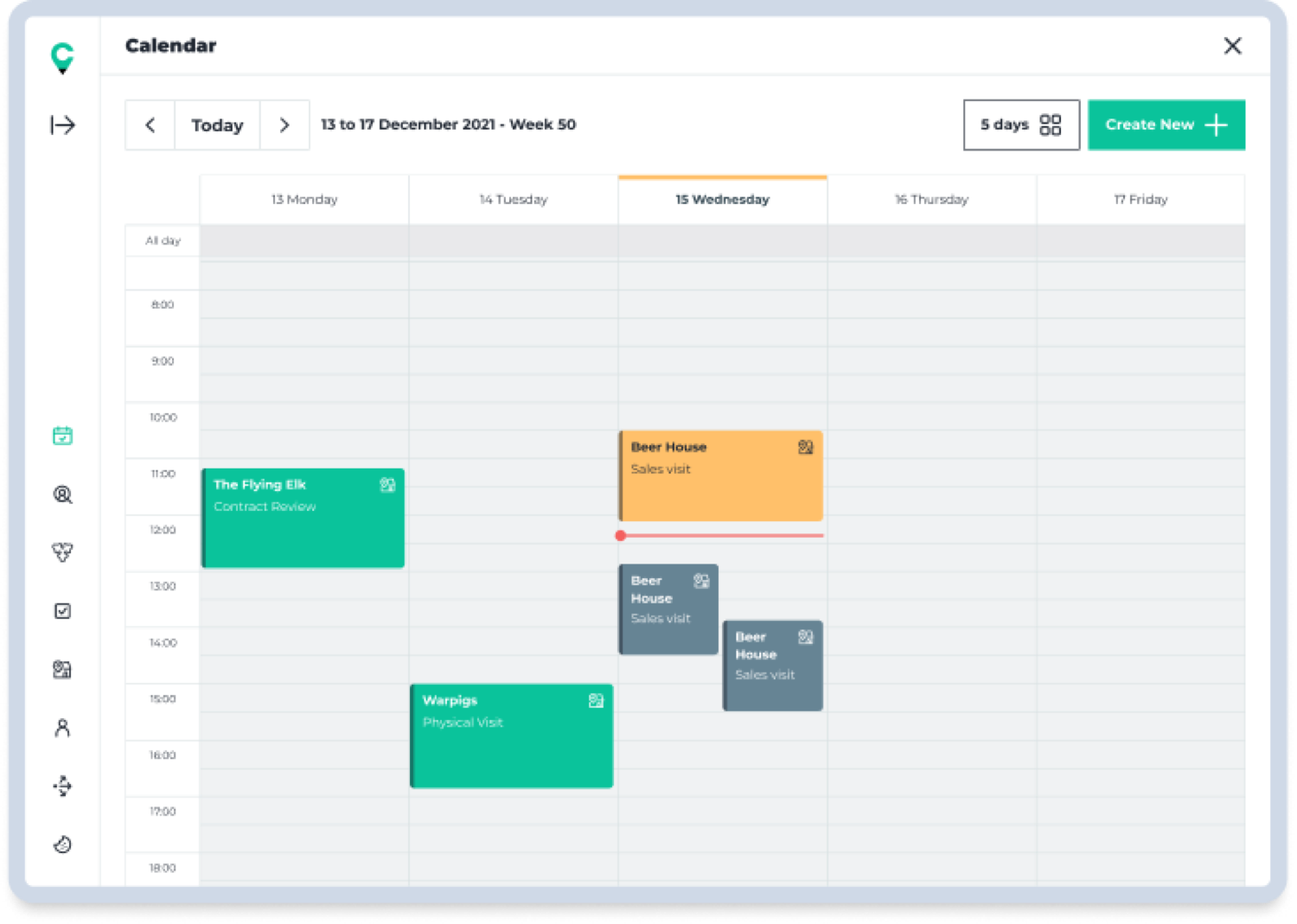 Redesigned Outlook-style calendar agenda