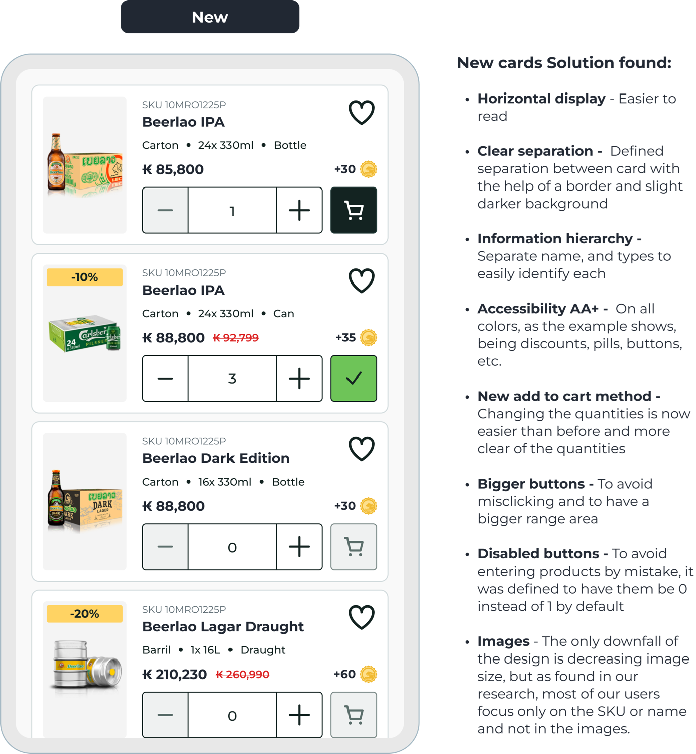 Redesigned product card: horizontal, clear hierarchy, AA-plus accessible