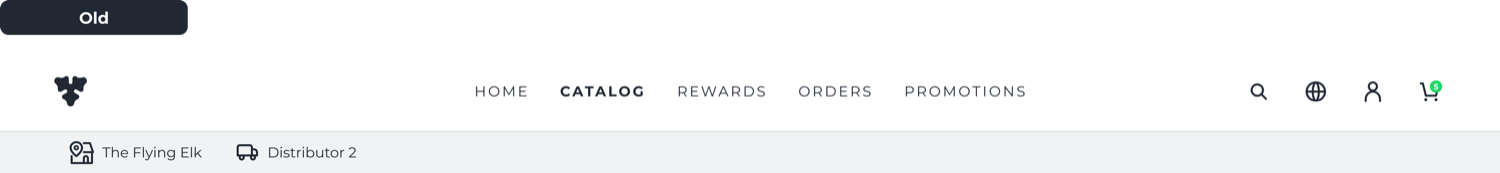 Old top navigation with menu items hard to reach