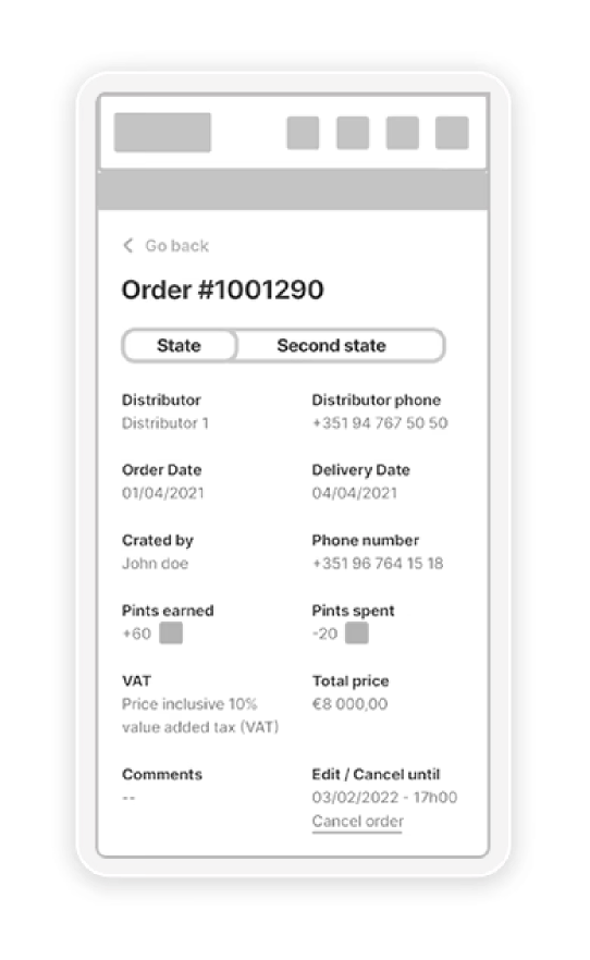 UI transformation of a Carlshop Plus screen